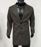 Mens Single-breasted Mid-length Wool Coat