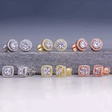 3.44 CTTW Halo Stud Earrings with Swarovski Elements