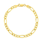 10k Yellow Gold Solid Figaro Bracelet (4.50 mm)