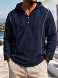 Mens Casual Stylish Loose-fitting Long-sleeve Hooded Sweatshirt