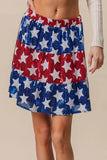 BiBi American Flag Theme Star Sequin Tiered Skirt
