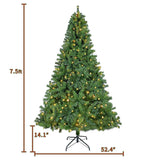 350 LED Solid Color Printed Green Hinged Fraser Fir Artificial Christmas Tree