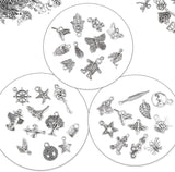 50-Pieces: Silver Charms for Jewelry Making Wholesale Bulk Tibetan Silver Charm Pendants for DIY Necklace Bracelet Earring Craft Supplies
