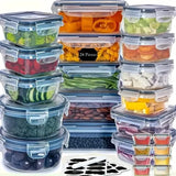 48-Piece Food Storage Container Set – Stackable, Microwave Safe, BPA Free