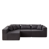 104-Inch Corduroy  Modular L Shaped Sectional Sofa,Luxury Floor Couch Set,Upholstered Indoor Furniture,Foam-Filled Compressed Sofa for Living Room,Bedroom,4 PC Free Combination