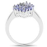 1.84 Carat Genuine Tanzanite .925 Sterling Silver Ring