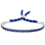 3.55 CTW Created Blue Sapphire Cord Adjustable Bracelet