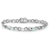 3.55 CTW Genuine Opal "X's and O's" Opal Bracelet By MUIBLU Gems