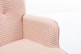 35.5 inch Rocking Chair, Soft Houndstooth Fabric Leather Fabric Rocking Chair for Nursery, Comfy Wingback Glider Rocker with Safe Solid Wood Base for Living Room Bedroom Balcony