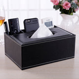 Multifunctional leather tissue box