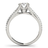 14k White Gold Double Prong Multirow Band Diamond Engagement Ring (1 1/8 cttw)