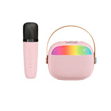 KP-K08 Bluetooth Karaoke Speaker In Stock Features RGB Ambient Lighting Long Battery Life And Powerful Bass Includes Two Microphones A Best-selling Item