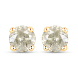 1.16 Carat Genuine LB Diamond 14K Yellow Gold Earrings