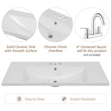 36\" Bathroom Vanity with Sink Combo, Black Bathroom Cabinet with Drawers, Solid Frame and MDF Board