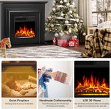 36 Inch Electric Fireplace Mantel Wooden Surround Firebox M1804