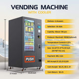 36-Slot Commercial Refrigerated Snack Drink Vending Machine With Bill And Coin Acceptor (SAK67318)