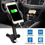 360° Dual USB Smartphone Mounting Car Charger