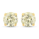 1.12 Carat Genuine LB Diamond 14K Yellow Gold Earrings
