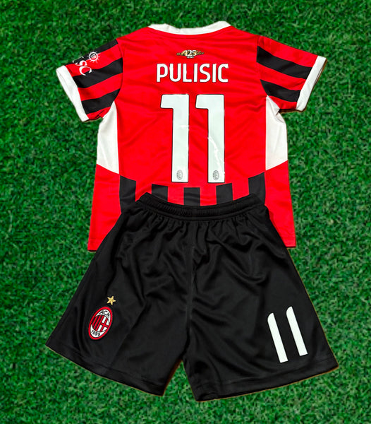 Christian Pulisic A.C. Milan Kids Youth Soccer Jersey Kit 2 Piece Set