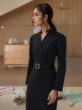Slim-fitting Casual Suit Dress V-neck Long-sleeved Dresses Commuting Office Clothing For Women