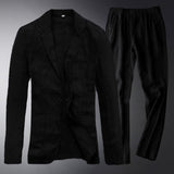 Two-piece Retro Solid Color High-end Simple Casual Suit