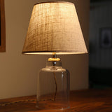 Homing Table Lamp with Crystal Plastic Body and Fabric Shade - Energy-Efficient LED Lighting Solution