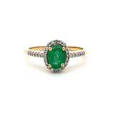 .74ct Emerald Diamond Ring 14KT Yellow Gold