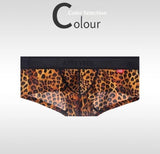 Men's Non-low-rise Ultra-thin Leopard Print Boxer Briefs