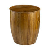 Drum Side Table With Tray Style Top