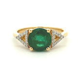 2.12ct Emerald Diamond Ring 14KT Yellow Gold