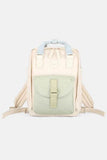 Himawari Contrast Waterproof Canvas Backpack Bag with Round Label