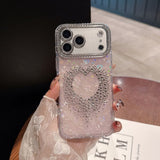 Rhinestone Dot-tipped Tassel Heart Phone Case