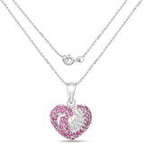 2.65 Carat Genuine Ruby and White Sapphire .925 Sterling Silver Pendant