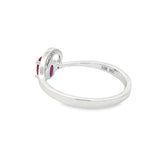 .02ct Created Ruby Diamond Ring 10KT White Gold