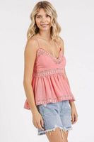 Mittoshop Crisscross Back Lace Detail V-Neck Cami