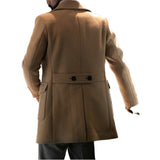 Men's Long-Sleeve British-Style Fashionable Wool Coat