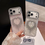 Rhinestone Dot-tipped Tassel Heart Phone Case