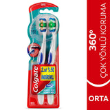 Colgate 360 Komple Oral Care Toothbrush - Advanced Manual Toothbrush for Comprehensive Cleaning