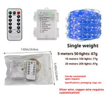 Waterproof Bedroom Remote Control New Year Light Outdoor Battery Box Light Curtain Holiday Wedding Hook Color Lighting Chain