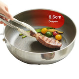 Home-use Flat-bottomed Genuine Titanium Non-stick Frying Panno Coating Required