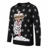 Alex Stevens Little Boys’ Sloth Pole Sweater, Black Combo, Size 4