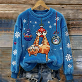 AutumnWinter Patterned Fleece Sweatshirt With Printed Design