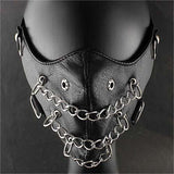 Skull Riding Leather Black Half Face Mask