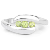 0.56 Carat Genuine Peridot .925 Sterling Silver Ring