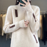 Women's Fashion High Collar Knitted Sweater