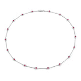 2.34 Carat Genuine Ruby .925 Sterling Silver Necklace
