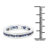 2.00 Carat Genuine Blue Sapphire .925 Sterling Silver Ring
