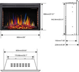 39 Inch Electric Fireplace Insert Adjuatble Flame Colors 939A