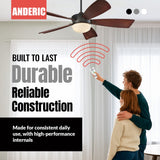 Anderic Substitute for Hampton Bay UC7080T CHQ7080T Ceiling Fan Remote Control [RR7080T]