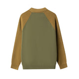 Mens Fallwinter Polo-neck Knitted Cardigan Sweater